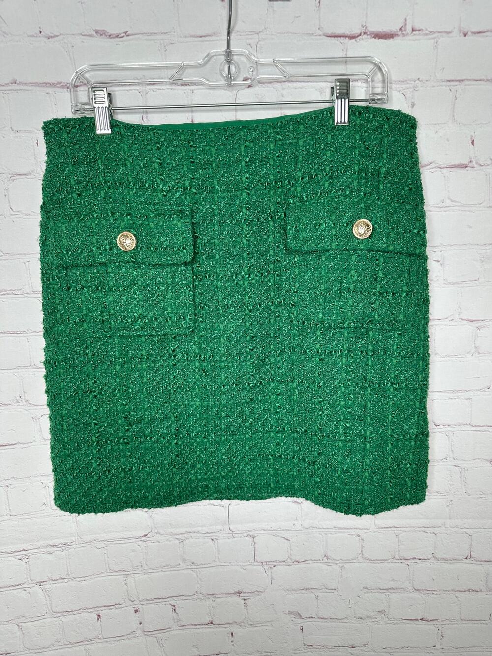 Anthropologie Maison d'Amelie Paris Green Boucle Tween A-line Skirt Women's 10